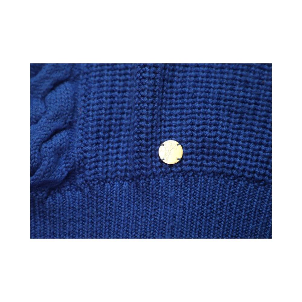 Versace Cable Knit Mini Dress in Royal Blue Wool - Picture 8 of 8